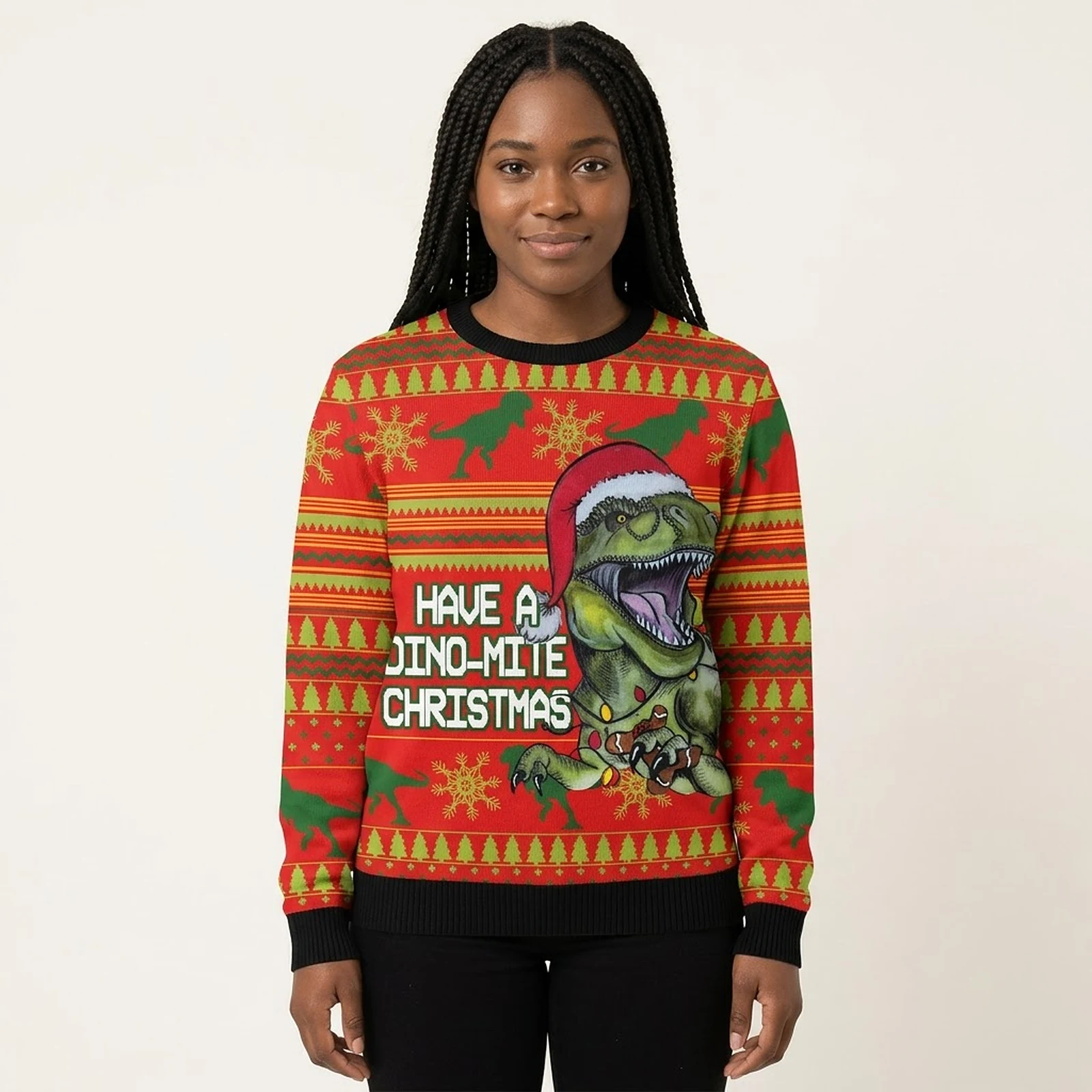 Dinosaur Funny Ugly Christmas Sweater Dinosaur Funny Ugly Christmas Sweater
