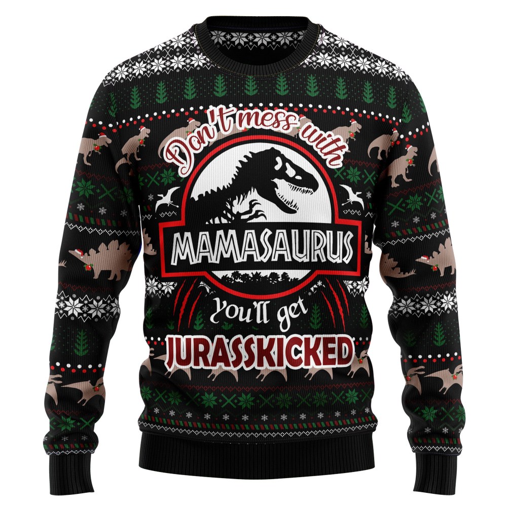 Dinosaur Mamasaurus Ugly Christmas Sweater Dinosaur Mamasaurus Ugly Christmas Sweater