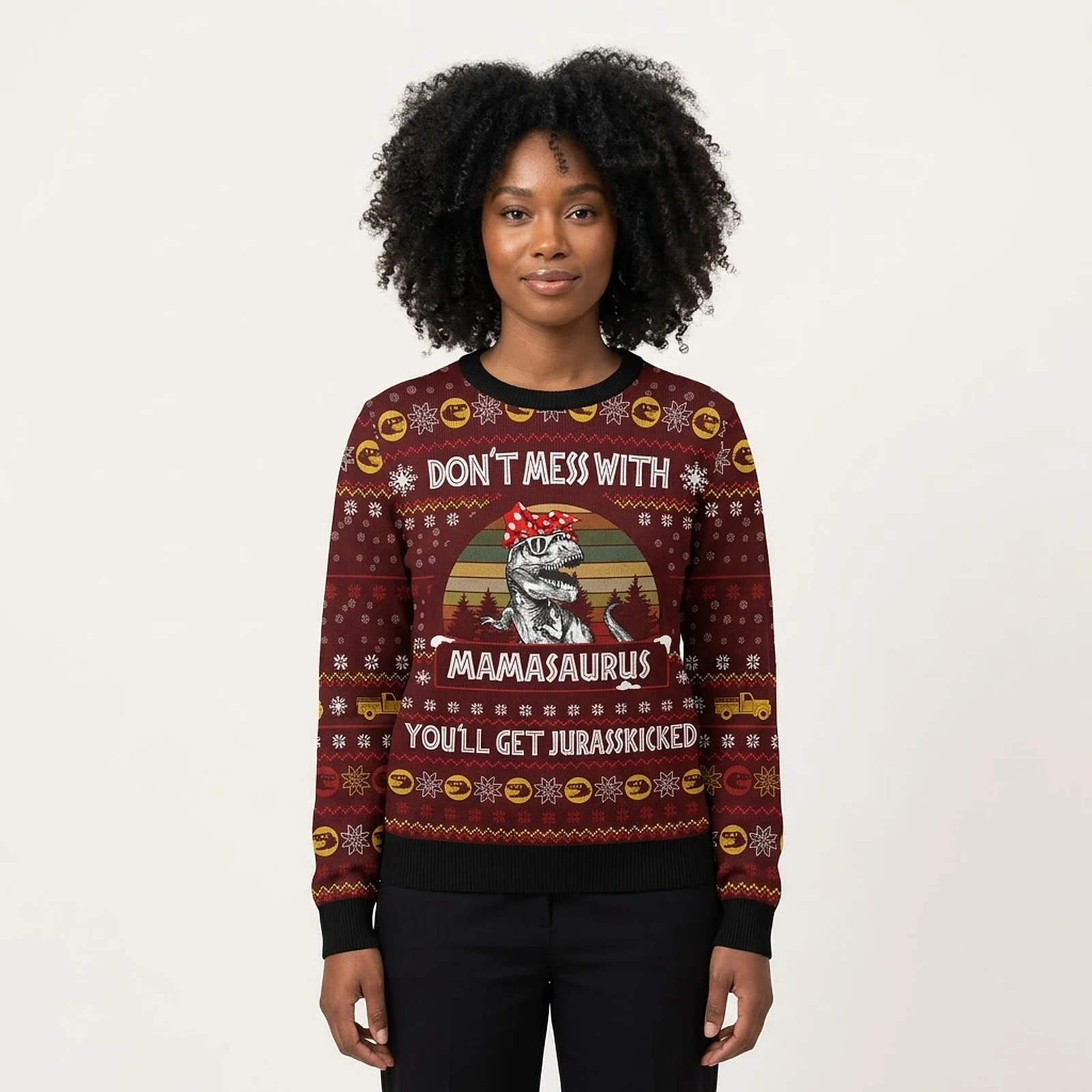 Dinosaur Mom Ugly Christmas Sweater Dinosaur Mom Ugly Christmas Sweater