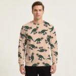 Dinosaur Riding Skateboard Ugly Christmas Sweater Merry Christmas Sweater Gift For Dudes