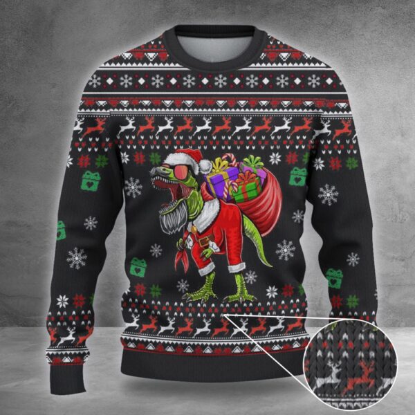 Dinosaur Ugly Christmas Sweater Funny Xmas Sweater Gift ForDinosaur Lovers Adults