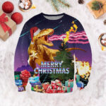 Dinosaur Ugly Christmas Sweater Mens Funny Christmas Sweater Dinosaur Lovers Gifts