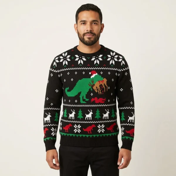 Dinosaur Ugly Christmas Sweater T-Rex Christmas Sweater Gift ForCousin