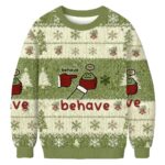 Dishonest Frog Christmas Ugly Sweater Animal Themed Holiday Apparel Xmas Gift Ideas AI Model Photo