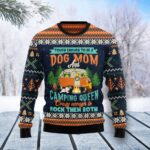 Dog Mom Camping Ugly Christmas Sweater Holiday Apparel Christmas Gift ForDog Owners