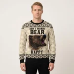 Don’t Worry Bear Happy Funny Ugly Xmas Sweaters Cool Xmas Clothing Christmas Bear Gifts AI Model Photo