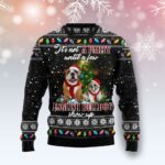 English Bulldog Show Up Ugly Xmas Sweaters Cool Xmas Apparel English Bulldog Christmas Gifts AI Model Photo