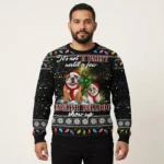 English Bulldog Show Up Ugly Xmas Sweaters Cool Xmas Apparel English Bulldog Christmas Gifts AI Model Photo