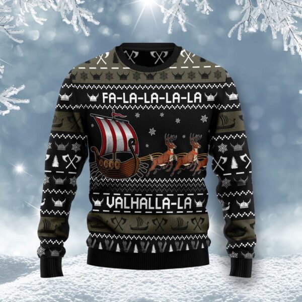 falala valhalla viking ship ugly christmas sweater merry xmas clothes gifts for flamingo lovers 3398 zuopo.jpeg