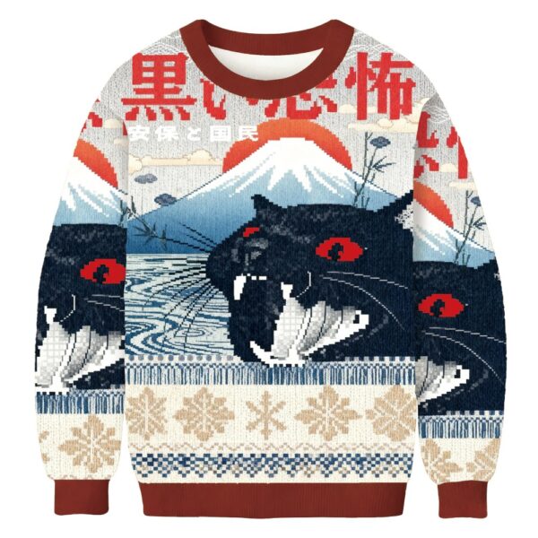 fierce black cat christmas ugly sweater holiday clothing christmas gifts for women 4648 lei4f.jpeg