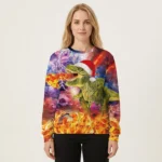 Fire Dinosaur Ugly Christmas Sweater Funny Xmas Jumpers Gift ForDinosaur Lovers