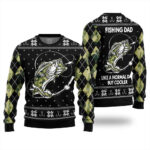 Fishing Dad Ugly Holiday Sweater Casual Winter Sweatshirt for Daily Comfort