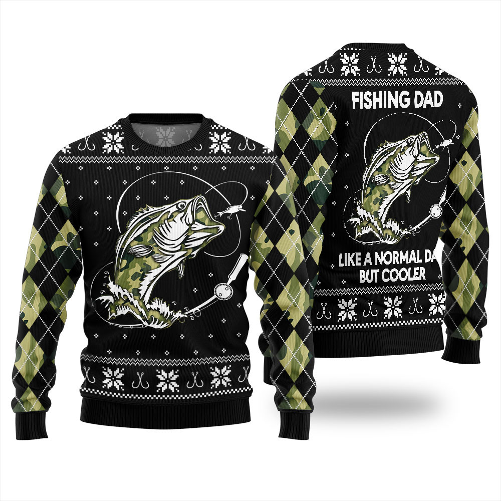Fishing Dad Ugly Holiday Sweater Casual Winter Sweatshirt for Daily Comfort Fishing Dad Ugly Holiday Sweater Casual Winter Sweatshirt for Daily Comfort