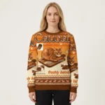 Freshly Baked Cat Loaf Christmas Ugly Sweater Winter Apparel Christmas Gift For Cat Lovers AI Model Photo