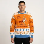 Frog Knight Where’s The Work Christmas Ugly Sweater Winter Apparel Christmas Gift For Him AI Model Photo