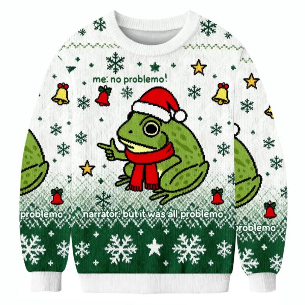 frog me no problemo narrator but it was all problemo ugly sweater xmas clothing christmas presents 6124 xd1cv.jpeg