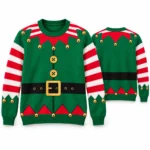 Funny Elf Costume Body Illusion Ugly Christmas Sweater for Women worn at Christmas