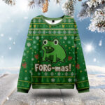 Funny Frog Japan Christmas Ugly Sweatshirt Merry Xmas Clothes Frog Christmas Gifts AI Model Photo