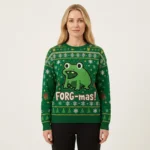 Funny Frog Japan Christmas Ugly Sweatshirt Merry Xmas Clothes Frog Christmas Gifts AI Model Photo
