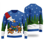 Funny Gingerbread Ugly Sweater Womens Christmas Royal Casual Winter Sweatshirt for Daily Comfort