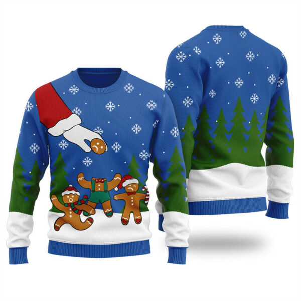 Funny Gingerbread Ugly Sweater Womens Christmas Royal Casual Winter Sweatshirt for Daily Comfort