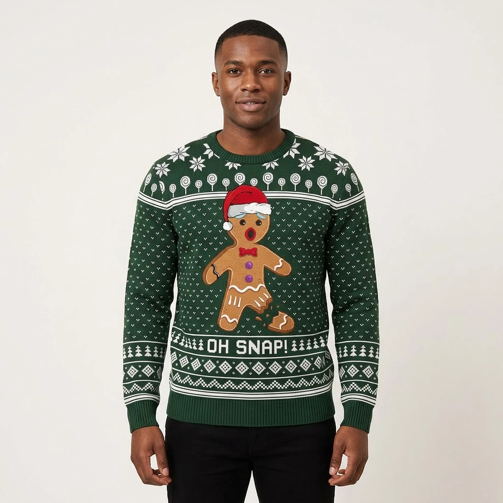 Funny Oh Snap Gingerbread Ugly Christmas Sweater Forest Green Unique Holiday Sweater Gift Idea for Loved Ones Funny Oh Snap Gingerbread Ugly Christmas Sweater Forest Green Unique Holiday Sweater Gift Idea for Loved Ones