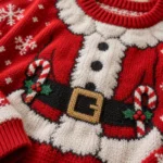 Funny Santa Costume Body Illusion Ugly Christmas Sweater for Women worn at Christmas