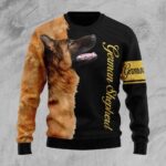 German Shepherd Half Cool Ugly Christmas Sweater Cute Xmas Clothes German Shepherd Owner Gifts AI Model Photo