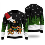Gingerbread Christmas Sweater Women Black Cute Holiday Sweatshirt to Spread Joy
