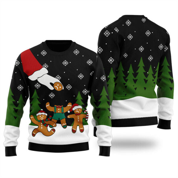 Gingerbread Christmas Sweater Women Black Cute Holiday Sweatshirt to Spread Joy