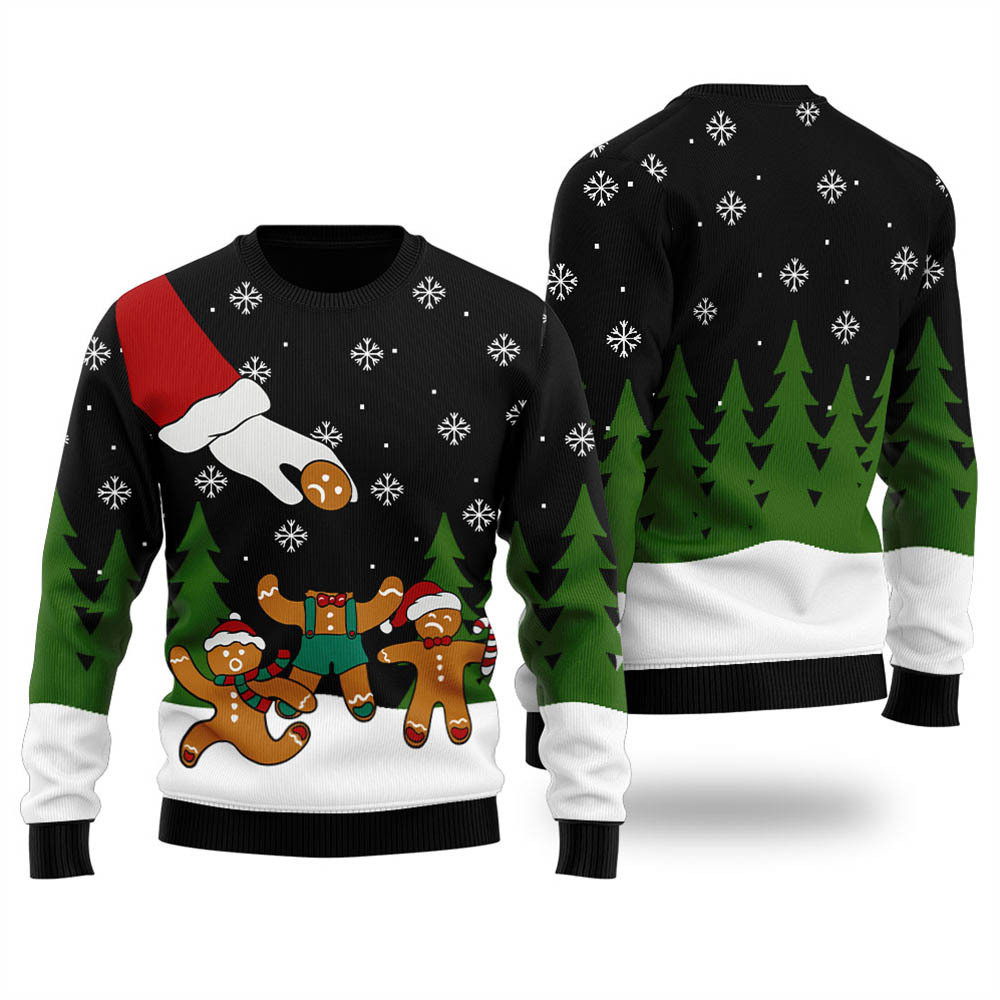 Gingerbread Christmas Sweater Women Black Cute Holiday Sweatshirt to Spread Joy Gingerbread Christmas Sweater Women Black Cute Holiday Sweatshirt to Spread Joy