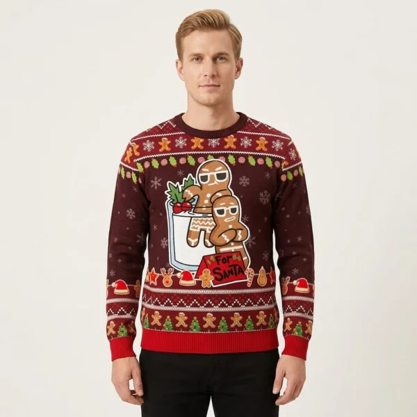 Gingerbread Sweater Gingerbread Man Ugly Christmas Sweater Gift ForGuys