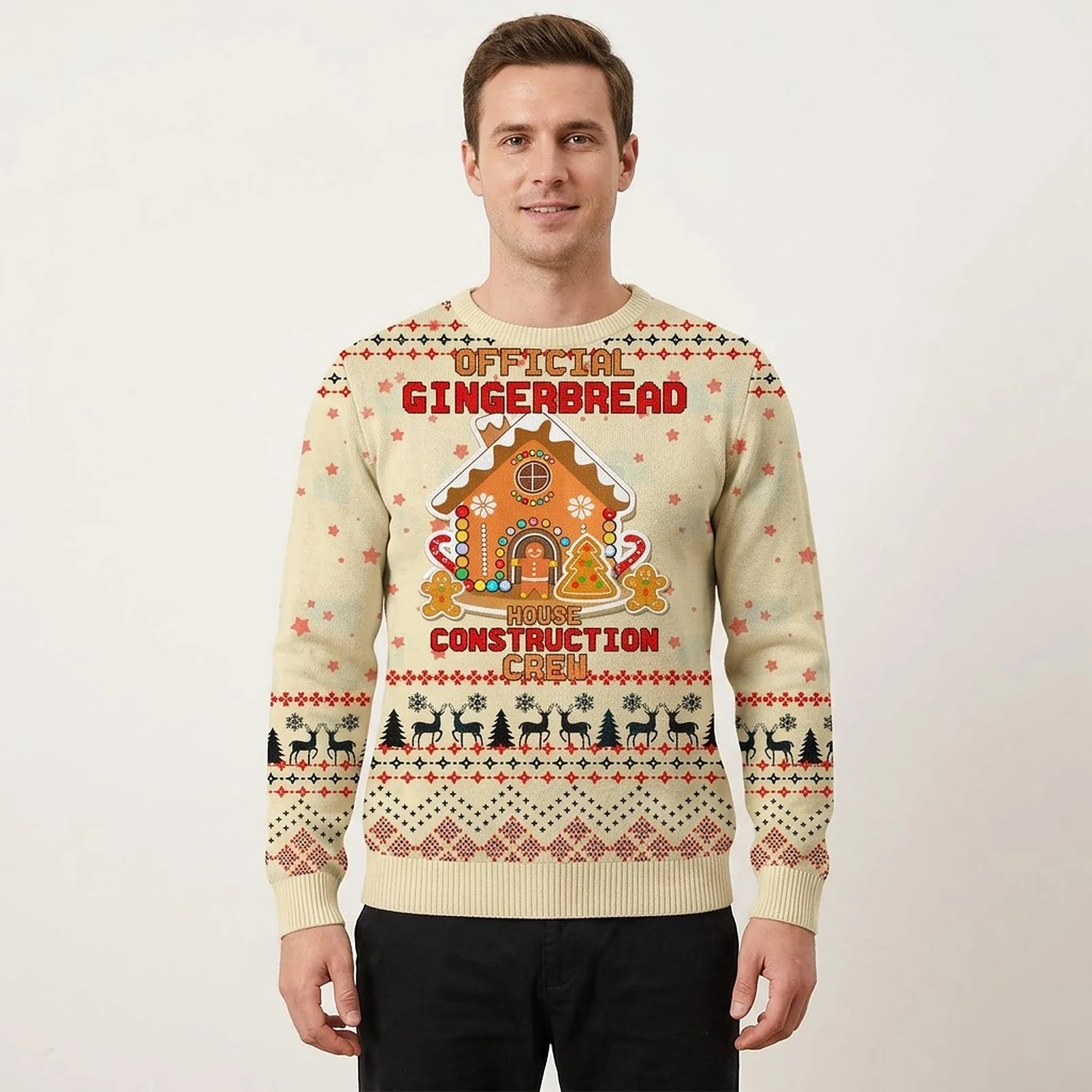 Gingerbread Sweater Official Gingerbread Construction Ugly Christmas Sweater Gingerbread Sweater Official Gingerbread Construction Ugly Christmas Sweater