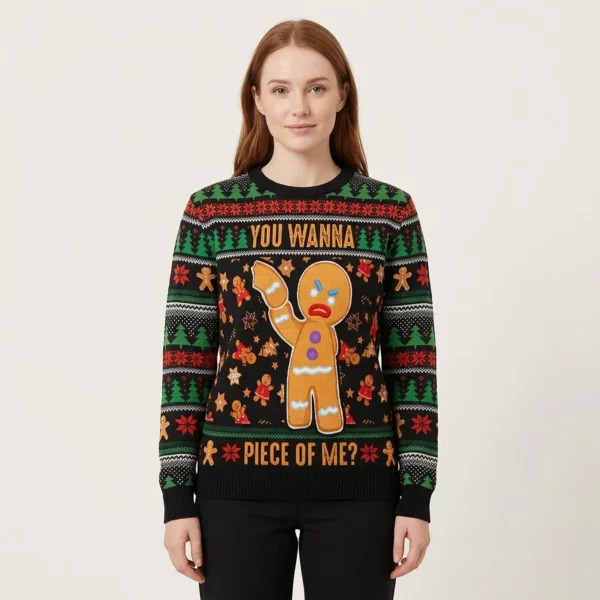 Gingerbread Ugly Christmas Sweater Gingerbread Sweater You Wanna Piece Of Me Clothing