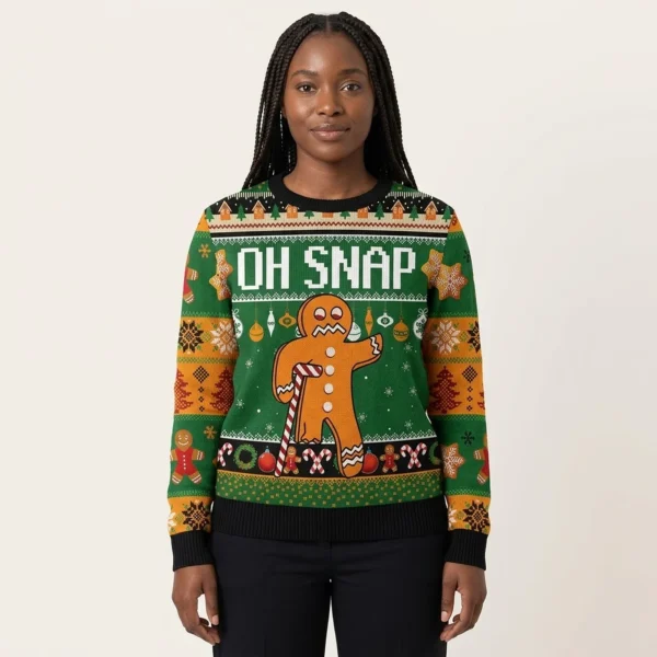 Gingerbread Ugly Christmas Sweater Oh Snap Christmas Sweater 2024