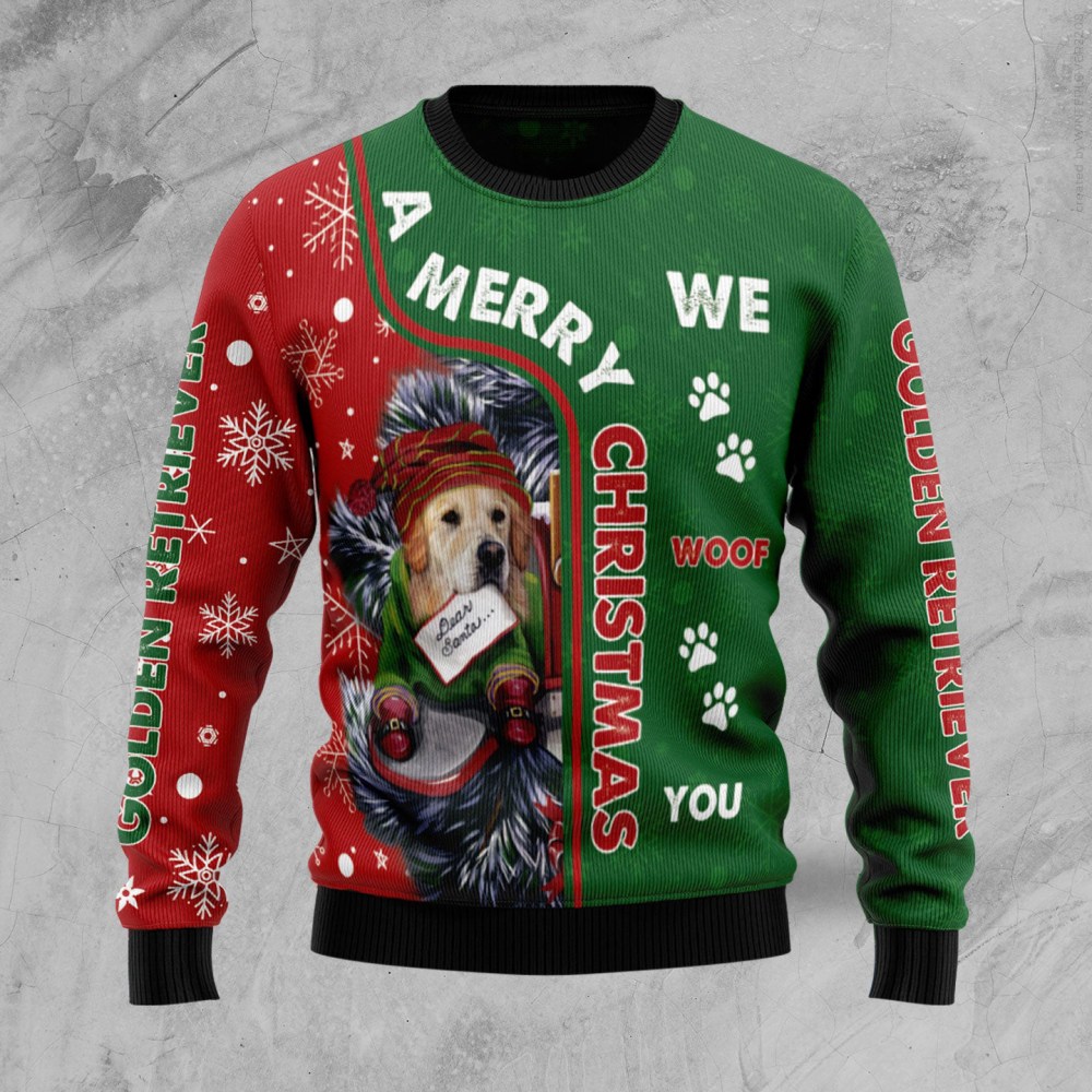 Golden Retriever Ugly Christmas Sweater Holiday Clothing Funny Dog Sweater Xmas Gifts Golden Retriever Ugly Christmas Sweater Holiday Clothing Funny Dog Sweater Xmas Gifts