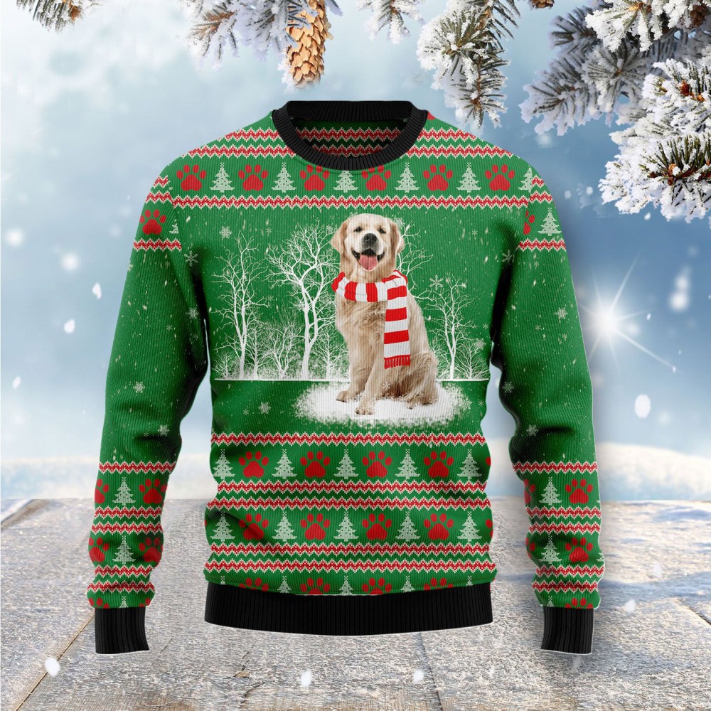 Golden Retriever Winter Ugly Christmas Sweater Dog Christmas Sweater Holiday Present Ideas Golden Retriever Winter Ugly Christmas Sweater Dog Christmas Sweater Holiday Present Ideas