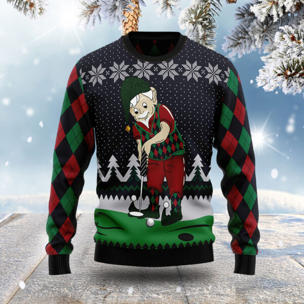 Golfer Ugly Christmas Sweater Holiday Wear Christmas Gift ForGolf Players