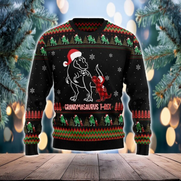 Grandmasaurus T-Rex Ugly Sweater Funny Xmas Gift For Grandma