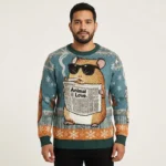 Hamster Reading Newspaper Christmas Ugly Sweater Festive Wear Xmas Gift ForHamster Lover AI Model Photo