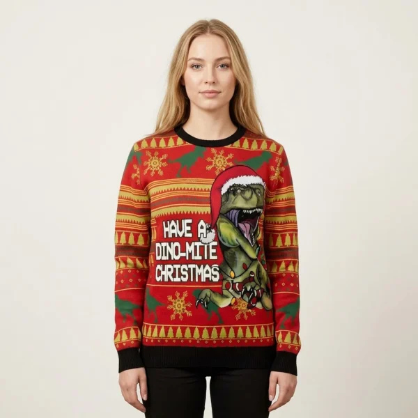 Have A Dino Mite Christmas Ugly Sweater Christmas Apparel Gift ForDinosaur Lovers