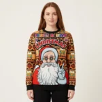 Hippie Santa Claus Peace And Love Ugly Christmas Sweater Funny Christmas Sweater