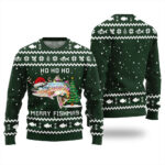 Ho Ho Ho Merry Fishmas Fishing Ugly Sweater Warm and Comfy Sweater for Winter Days