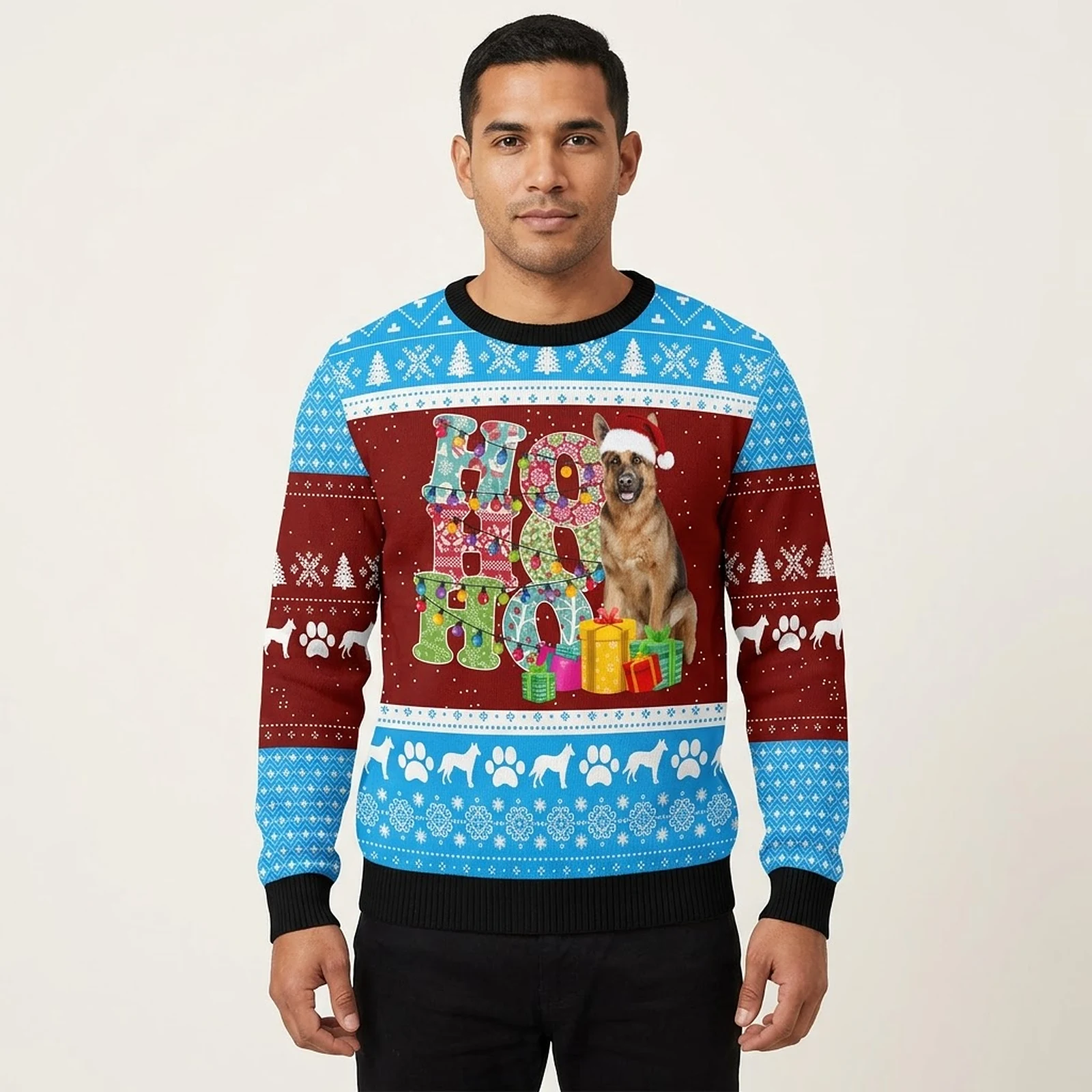 Hohoho German Shepherd Ugly Christmas Sweater Dog Christmas Sweater Xmas Gift ForHim Hohoho German Shepherd Ugly Christmas Sweater Dog Christmas Sweater Xmas Gift ForHim