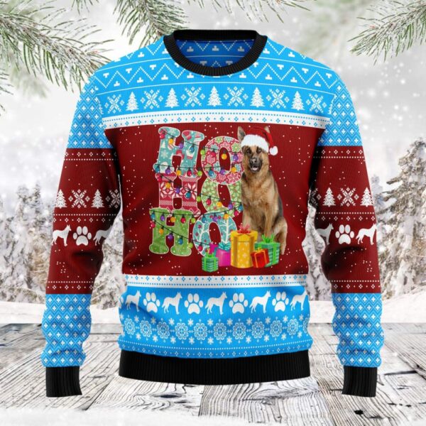 Hohoho German Shepherd Ugly Christmas Sweater Dog Christmas Sweater Xmas Gift ForHim