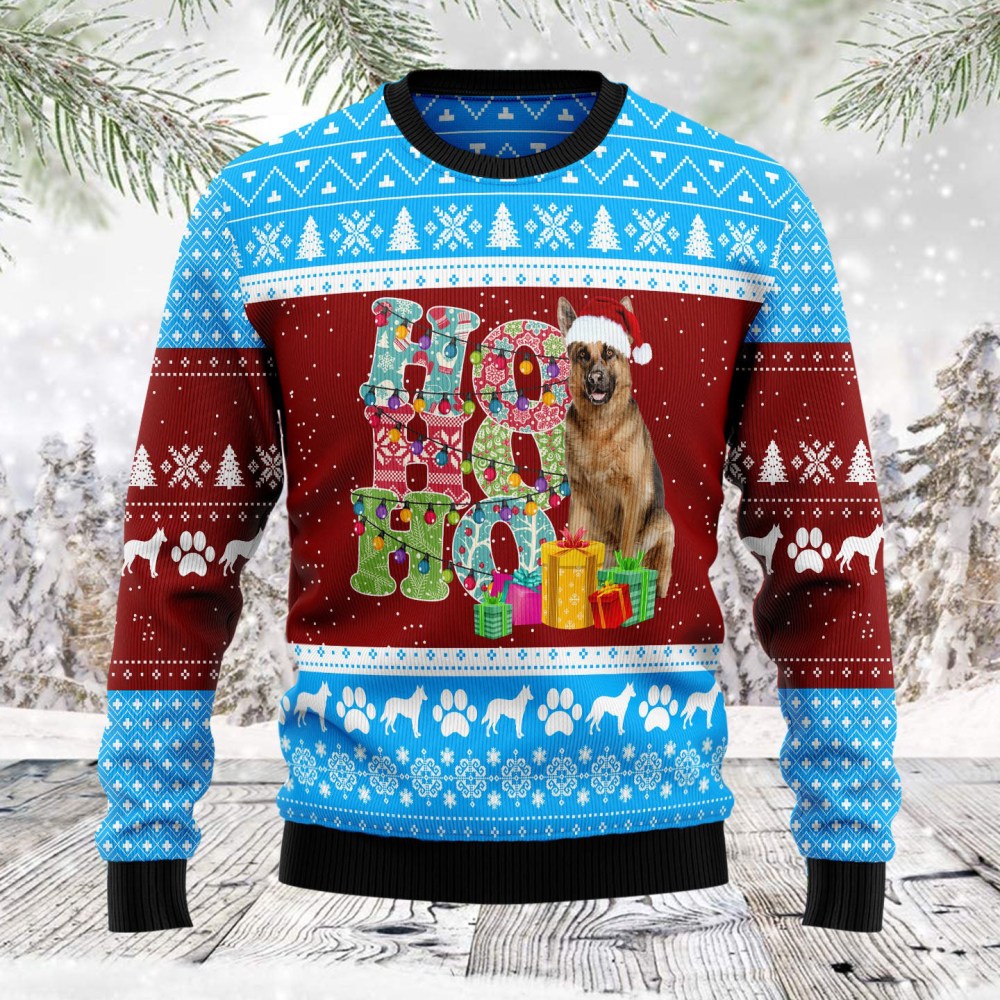 Hohoho German Shepherd Ugly Christmas Sweater Dog Christmas Sweater Xmas Gift ForHim Hohoho German Shepherd Ugly Christmas Sweater Dog Christmas Sweater Xmas Gift ForHim