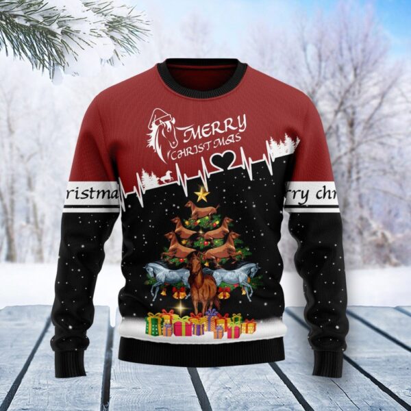 Horse Christmas Tree Ugly Christmas Sweater Holiday Wear Christmas Gift ForHorse Lovers