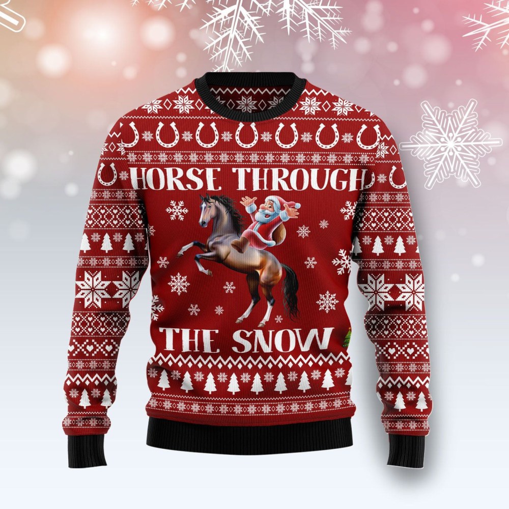 Horse Through The Snow Ugly Christmas Sweater Winter Apparel Horse Lover Christmas Gifts Horse Through The Snow Ugly Christmas Sweater Winter Apparel Horse Lover Christmas Gifts