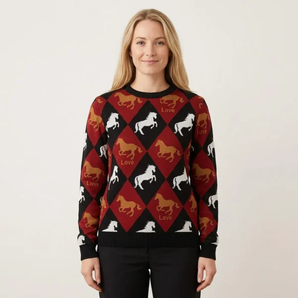 Horse Ugly Christmas Sweater Animal Clothing Festive Clothing Christmas Gift ForHorse Lovers