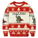 Huzzah Christmas Ugly Sweater Holiday Apparel Christmas Gift ForFrog Owners AI Model Photo